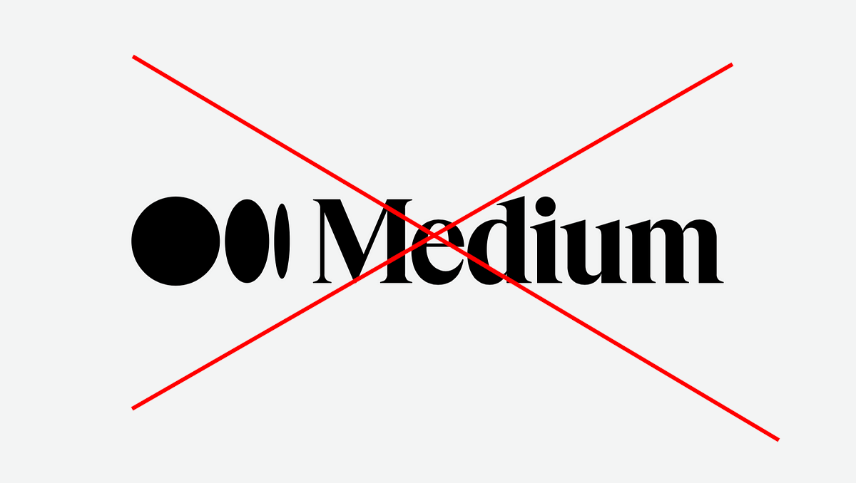 Medium logo crossed out