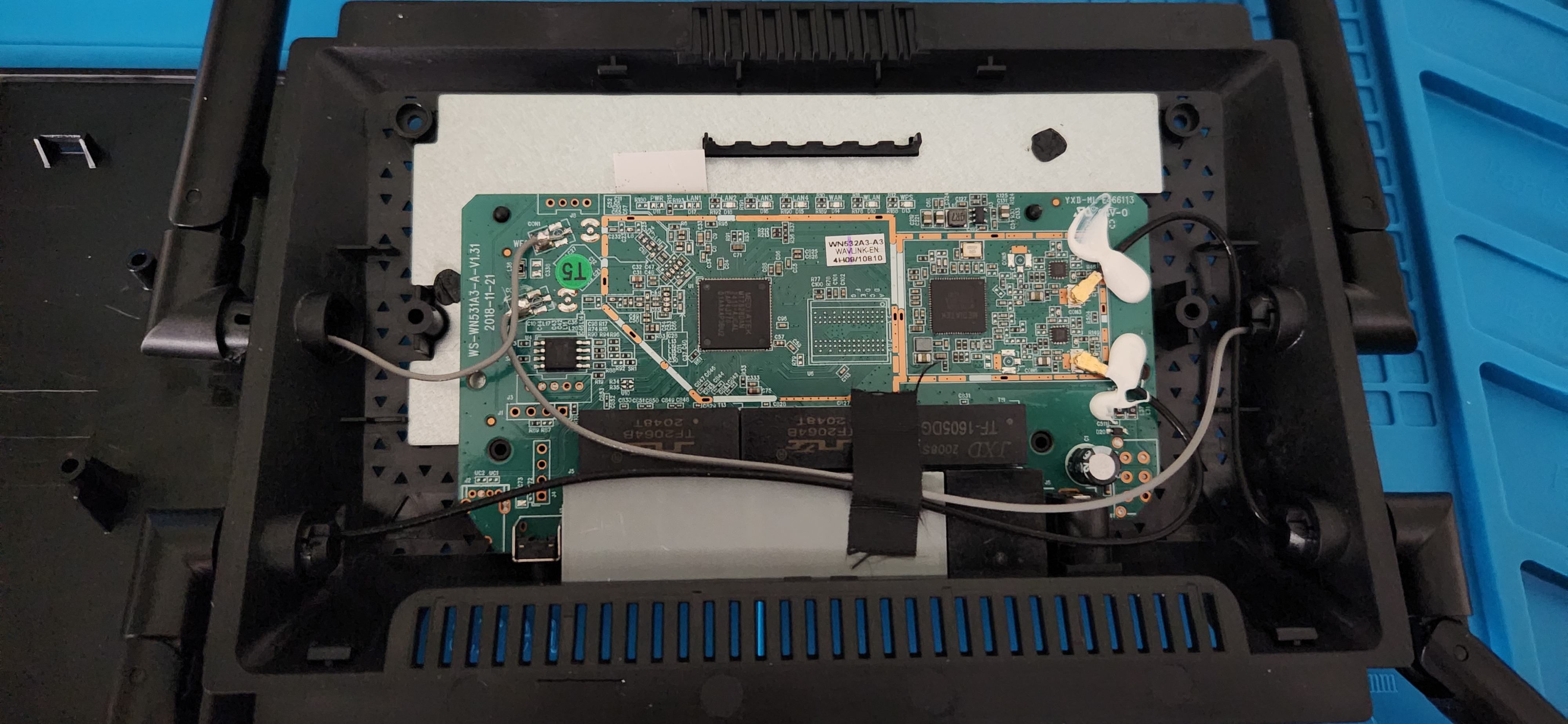 Visible interior of the router